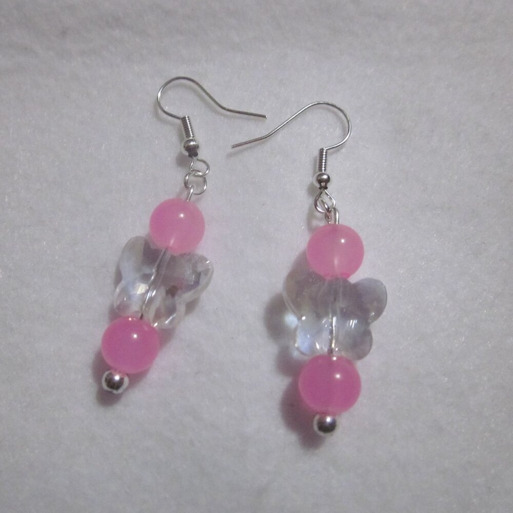 Pink Butterfly Earrings.